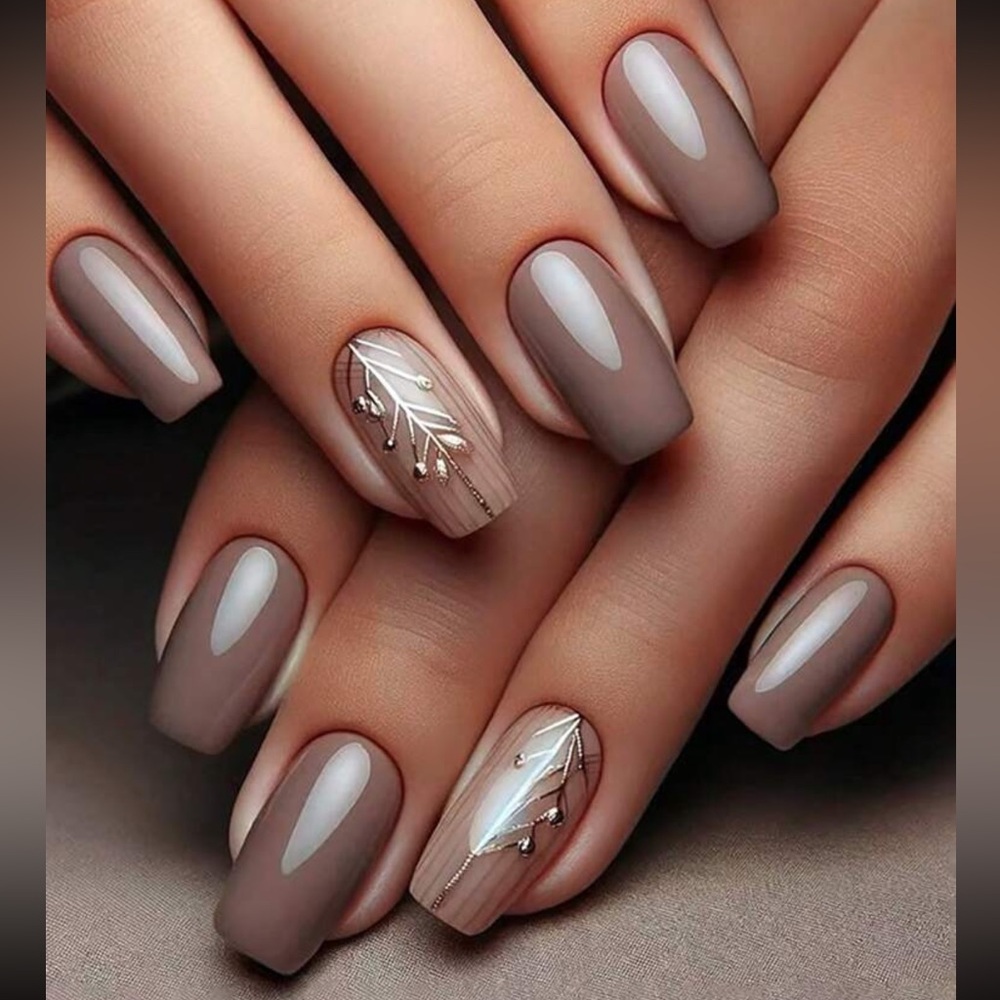 24PC Medium Length Square Press-On Nails